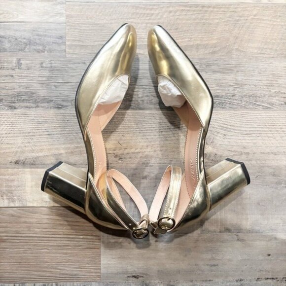 J.Crew Women’s Maisie Metallic Gold ankle-strap heels - Size 12 - Picture 11 of 11